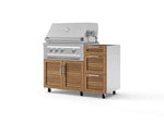 NewAge Outdoor Kitchens Outdoor Grill Island Stainless-Steel Louvered Doors 3-Piece Cabinet Set with Casters and 3-Drawer, Grill Cabinet and Platinum Grill - (Liquid Propane) | Garage Giant 