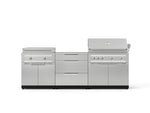 NewAge Outdoor Kitchens Stainless Steel 6-Piece Cabinet Set with 3 Drawer, Grill Cabinet, Platinum Griddle, Grill and Countertop-75147-Garage Giant 