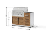 NewAge Outdoor Kitchens Outdoor Grill Island Stainless-Steel Louvered Doors 3-Piece Cabinet Set with 3-Drawer, Grill Cabinet and Performance Grill - (Natural Gas) 