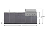 NewAge Outdoor Kitchens Aluminum 5-Piece Cabinet Set with Bar, Grill, Sink Cabinet, Performance Grill, and Countertop-71073-Garage Giant 