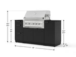 NewAge Outdoor Kitchens Outdoor Grill Island Stainless-Steel 6-Piece Cabinet Set with 1 Door, 3 Drawer, Grill Cabinet, Platinum Grill and Dekton in Sirius Countertops - (Natural Gas) 