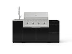NewAge Outdoor Kitchens Outdoor Grill Island Aluminum 5-Piece Cabinet Set with Sink, 3 Drawer, Grill Cabinet, Performance Grill and Stainless Steel Countertop - (Natural Gas) 