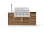 NewAge Outdoor Kitchens Outdoor Grill Island Stainless-Steel Louvered Doors 5-Piece Cabinet Set with Sink, 3 Drawer, Grill Cabinet, Performance Grill and Stainless Steel Countertop - (Natural Gas) 