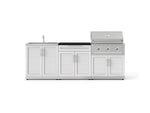 NewAge Outdoor Kitchens Stainless-Steel 5-Piece Cabinet Set with Bar, Sink, Grill Cabinet, Performance Grill, and Countertop-73399-Garage Giant 