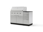 NewAge Outdoor Kitchens Outdoor Grill Island Stainless-Steel 4-Piece Cabinet Set with 3-Drawer, Grill Cabinet, Performance Grill and Dekton in Sirius Countertop - (Liquid Propane) | Garage Giant 