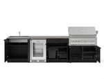NewAge Outdoor Kitchens Stainless Steel 6-Piece Cabinet Set with Sink, Bar, Grill Cabinet, Platinum Grill, Countertop and Glass Door Fridge-73829-Garage Giant 
