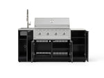 NewAge Outdoor Kitchens Outdoor Grill Island Aluminum 5-Piece Cabinet Set with Sink, 1 Door, Grill Cabinet, Performance Grill and Stainless Steel Countertop - (Natural Gas) 