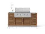 NewAge Outdoor Kitchens Outdoor Grill Island Stainless-Steel Louvered Doors 5-Piece Cabinet Set with Sink, 3 Drawer, Grill Cabinet, Performance Grill and Stainless Steel Countertop - (Liquid Propane) 