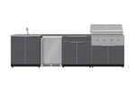 NewAge Outdoor Kitchens Aluminum 6-Piece Cabinet Set with Sink, Bar, Grill Cabinet, Performance Grill, Countertop and Fridge-72043-Garage Giant 
