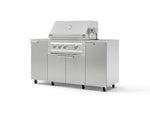 NewAge Outdoor Kitchens Outdoor Grill Island Stainless-Steel 6-Piece Cabinet Set with Casters and 1 Door, Grill Cabinet, Platinum Grill, Countertops | 74899 