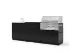 NewAge Outdoor Kitchens Aluminum 5-Piece Cabinet Set with Bar, Grill, Sink Cabinet, Performance Grill, and Countertop-73375-Garage Giant 