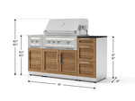 NewAge Outdoor Kitchens Outdoor Grill Island Stainless-Steel Louvered Doors 6-Piece Cabinet Set with 3-Drawer, Grill Cabinet, Platinum Grill, Dual Side Burner and Dekton in Sirius Countertop - (Natural Gas) 