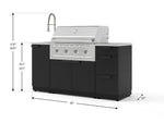 NewAge Outdoor Kitchens Outdoor Grill Island Stainless-Steel 5-Piece Cabinet Set with Sink, 3 Drawer, Grill Cabinet, Performance Grill and Stainless Steel Countertop 