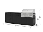 NewAge Outdoor Kitchens Stainless-Steel 5-Piece Cabinet Set with 3-Drawer, Bar, Grill Cabinet, Performance Grill and Countertop-73316-Garage Giant 