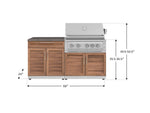 NewAge Outdoor Kitchens Stainless-Steel 4-Piece Cabinet Set with Bar, Grill Cabinet, Platinum Grill, and Countertop-71749-Garage Giant 
