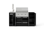 NewAge Outdoor Kitchens Outdoor Grill Island Aluminum 5-Piece Cabinet Set with Sink, 1 Door, Grill Cabinet, Performance Grill and Stainless Steel Countertop - (Natural Gas) 