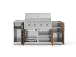 NewAge Outdoor Kitchens Outdoor Grill Island Stainless-Steel Louvered Doors 5-Piece Cabinet Set with Sink, 1 Door, Grill Cabinet, Performance Grill and Stainless Steel Countertop - (Liquid Propane) 
