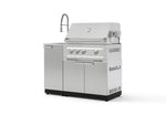 NewAge Outdoor Kitchens Outdoor Grill Island Stainless-Steel 3-Piece Cabinet Set with Sink, Grill Cabinet and Platinum Grill-75279-Garage Giant 