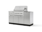 NewAge Outdoor Kitchens Outdoor Grill Island Stainless-Steel 5-Piece Cabinet Set with 1-Door, Grill Cabinet, Dual Side Burner and Platinum Grill - (Natural Gas) | Garage Giant 
