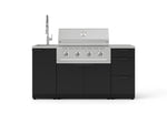 NewAge Outdoor Kitchens Outdoor Grill Island Stainless-Steel 5-Piece Cabinet Set with Sink, 3 Drawer, Grill Cabinet, Performance Grill and Stainless Steel Countertop 