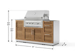 NewAge Outdoor Kitchens Outdoor Grill Island Stainless-Steel Louvered 5-Piece Cabinet Set with Sink, 3 Drawer, Grill Cabinet, Platinum Grill and Stainless Steel Countertop - (Liquid Propane) 