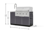 NewAge Outdoor Kitchens Outdoor Grill Island Aluminum 3-Piece Cabinet Set with Sink, Grill Cabinet and Performance Grill-75263-Garage Giant 