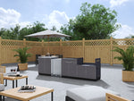 NewAge Outdoor Kitchens Aluminum 4-Piece Cabinet Set with Sink, Bar, Grill Cabinet and Fridge-66307-Garage Giant 