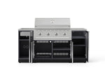 NewAge Outdoor Kitchens Outdoor Grill Island Aluminum 5-Piece Cabinet Set with Sink, 1 Door, Grill Cabinet, Performance Grill and Stainless Steel Countertop-74640-Garage Giant 