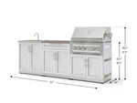 NewAge Outdoor Kitchens Stainless-Steel 5-Piece Cabinet Set with Bar, Sink, Grill Cabinet, Platinum Grill, and Countertop-73441-Garage Giant 