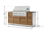 NewAge Outdoor Kitchens Outdoor Grill Island Stainless-Steel 5-Piece Cabinet Set with Sink, 1 Door, Grill Cabinet, Platinum Grill and Stainless Steel Countertop - (Liquid Propane) 