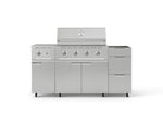 NewAge Outdoor Kitchens Outdoor Grill Island Stainless-Steel 5-Piece Cabinet Set with Casters and 3-Drawer, Grill Cabinet, Side Burner and Performance Grill - (Liquid Propane) 
