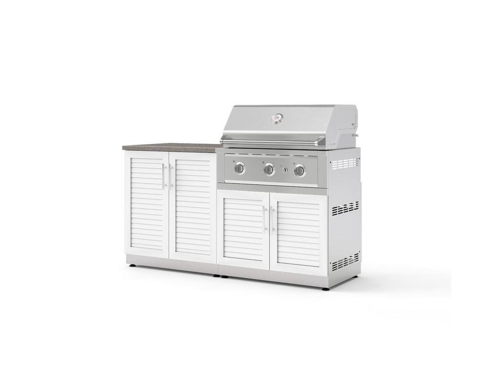 NewAge Outdoor Kitchens Stainless-Steel 4-Piece Cabinet Set with Base, Grill Cabinet, Performance Grill, and Countertop-73554-Garage Giant