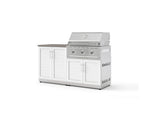 NewAge Outdoor Kitchens Stainless-Steel 4-Piece Cabinet Set with Base, Grill Cabinet, Performance Grill, and Countertop-73554-Garage Giant 