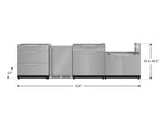 NewAge Outdoor Kitchens Stainless Steel 4-Piece Cabinet Set with 3-Drawer, Bar, Grill Cabinet and Fridge-66565-Garage Giant 