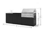 NewAge Outdoor Kitchens Stainless-Steel 5-Piece Cabinet Set with Bar, Sink, Grill Cabinet, Platinum Grill, and Countertop-73392-Garage Giant 