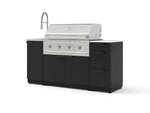 NewAge Outdoor Kitchens Outdoor Grill Island Stainless-Steel 5-Piece Cabinet Set with Sink, 3 Drawer, Grill Cabinet, Performance Grill and Stainless Steel Countertop - (Natural Gas) | Garage Giant 