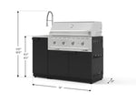 NewAge Outdoor Kitchens Outdoor Grill Island Stainless-Steel 3-Piece Cabinet Set with Sink, Grill Cabinet, and Performance Grill 