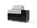 NewAge Outdoor Kitchens Outdoor Grill Island Aluminum 5-Piece Cabinet Set with Casters and 3-Drawer, Grill Cabinet, Dual Side Burner and Platinum Grill - (Liquid Propane) | Garage Giant 