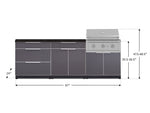 NewAge Outdoor Kitchens Aluminum 5-Piece Cabinet Set With 3 Drawer, Bar, Grill Cabinet, Performance Grill and Countertop-71156-Garage Giant 