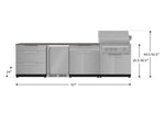 NewAge Outdoor Kitchens Stainless Steel 7-Piece Cabinet Set with 3-Drawer, Bar, Grill Cabinet, Platinum Grill, Countertop, and Fridge-71931-Garage Giant 