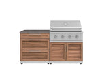 NewAge Outdoor Kitchens Stainless-Steel 4-Piece Cabinet Set with 3 Drawer, Grill Cabinet, Performance Grill, and Countertop-71674-Garage Giant 