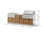 NewAge Outdoor Kitchens Stainless-Steel Louvered Doors 6-Piece Cabinet Set with Base, Grill Cabinet, Platinum Griddle and Countertop-74978-Garage Giant 