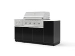 NewAge Outdoor Kitchens Outdoor Grill Island Aluminum 6-Piece Cabinet Set with 1-Door, Grill Cabinet, Performance Grill, Side Burner and Countertop - (Liquid Propane)-94440-Garage Giant 