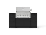 NewAge Outdoor Kitchens Outdoor Grill Island Stainless-Steel 5-Piece Cabinet Set with 3 Drawers, Grill Cabinet and Platinum Grill - (Natural Gas) 