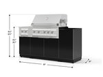 NewAge Outdoor Kitchens Outdoor Grill Island Aluminum 5-Piece Cabinet Set with 1-Door, Grill Cabinet, Dual Side Burner and Platinum Grill - (Natural Gas) 