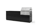 NewAge Outdoor Kitchens Aluminum 5-Piece Cabinet Set With 3 Drawer, Bar, Grill Cabinet, Platinum Grill and Countertop-73306-Garage Giant 