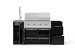 NewAge Outdoor Kitchens Outdoor Grill Island Aluminum 5-Piece Cabinet Set with Sink, 3 Drawer, Grill Cabinet, Performance Grill and Stainless Steel Countertop - (Liquid Propane) 