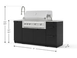 NewAge Outdoor Kitchens Outdoor Grill Island Stainless-Steel 5-Piece Cabinet Set with Sink, 3 Drawer, Grill Cabinet, Platinum Grill and Stainless Steel Countertop 