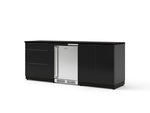 NewAge Outdoor Kitchens Aluminum 5-Piece Cabinet Set with 3-Drawer, 2-Door Cabinet, Countertops and Stainless Steel Door Fridge-73854-Garage Giant 