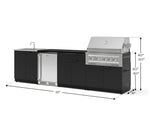 NewAge Outdoor Kitchens Stainless Steel 6-Piece Cabinet Set with Sink, Bar, Grill Cabinet, Platinum Grill, Countertop and Stainless Steel Door Fridge-73744-Garage Giant 